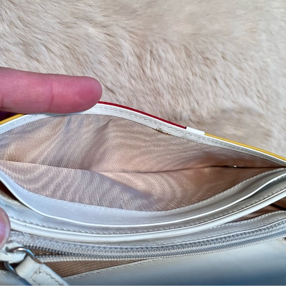 PRADA ❤️💛 nylon and white leather WOC wallet with unbranded insert and chain - Picture 8 of 16